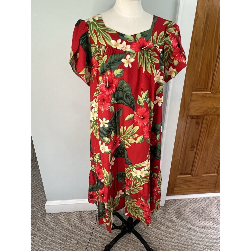 Royal Hawaiian Creations Dress MuuMuu Sz LG Tropical Beach Cruise Vacation